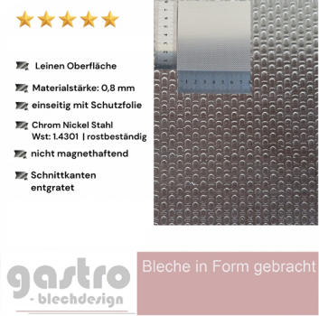 Edelstahl Strukturblech Leinen gewalzt, Designbleche